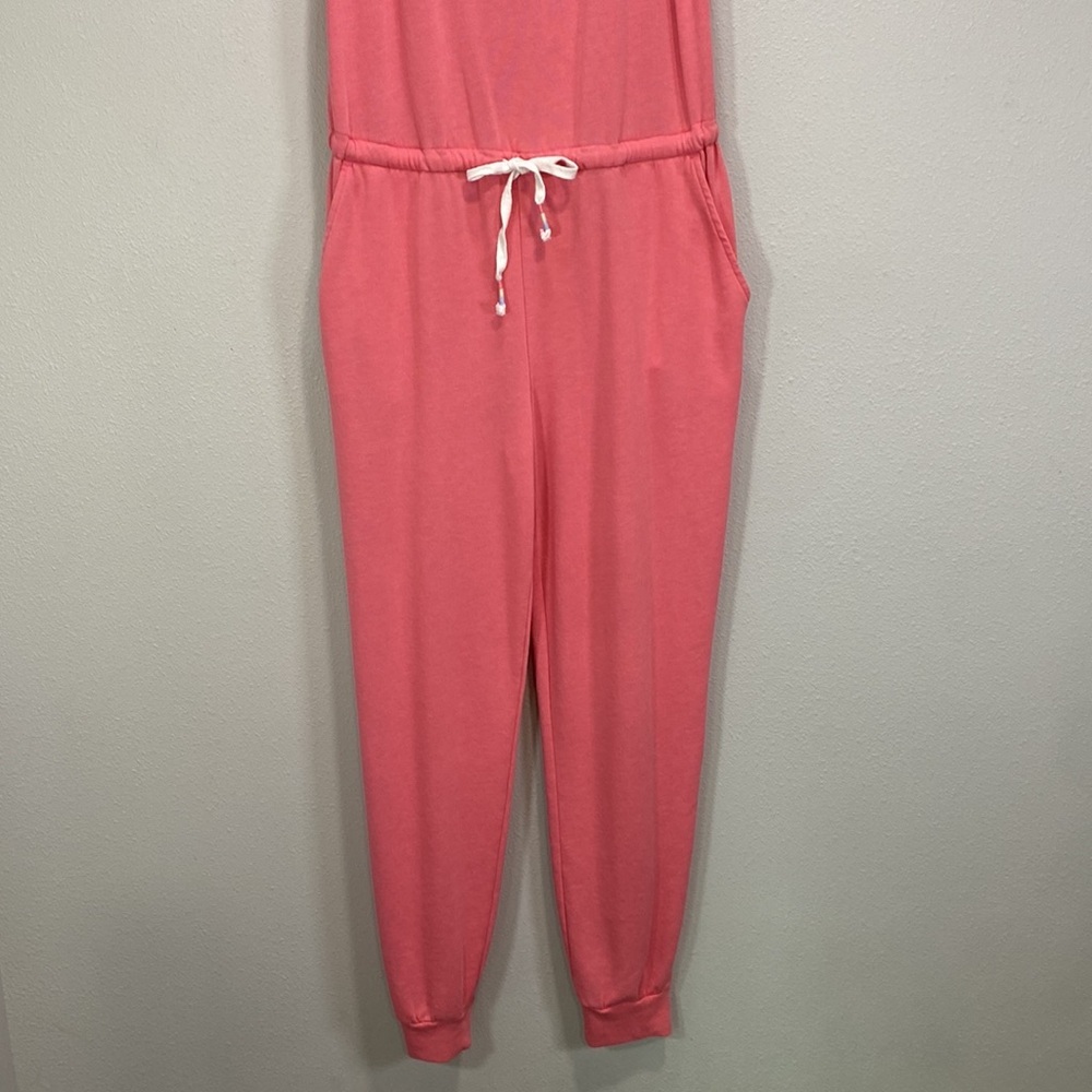 PJ Salvage Women's Large Pink‎ Coral Lounge Pajama Jogger Romper Jumpsuit - Picture 5 of 11